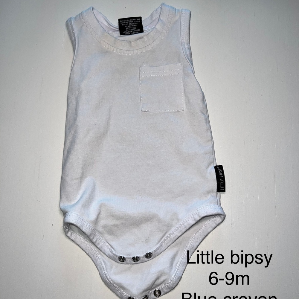 Little Bipsy White Baby Onesie